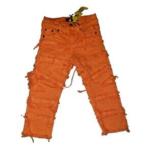 Valabasas Play Kids Orange Stacked Denim Jeans Size 2T